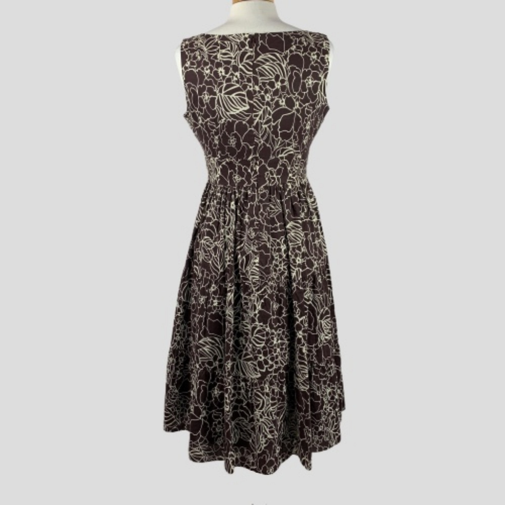 Liz Claiborne Brown & Cream Fit & Flare Dress - Picture 4 of 8